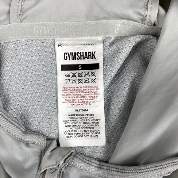 Women’s Gymshark Speed Windbreaker Jacket Light Grey Sz S Lightweight Vented - Picture 6 of 8